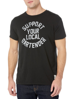 Поддержите своего местного бармена, винтажная хлопковая футболка The Original Retro Brand