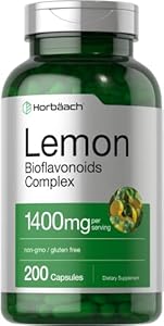 Horbäach Lemon Bioflavonoids Complex 1400 mg | 200 Capsules | with Rutin and Hesperidin | Non-GMO, Gluten Free Supplement Horbäach