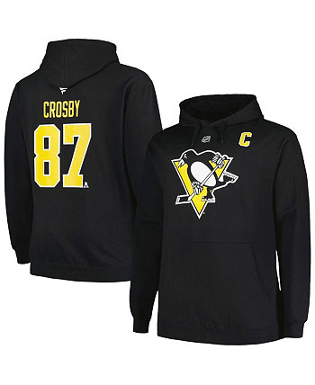 Мужской черный пуловер с капюшоном Sidney Crosby Pittsburgh Penguins Big and Tall с именем и номером Profile