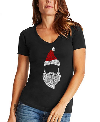 Женская футболка с V-образным вырезом и надписью «Санта-Клаус» LA Pop Art