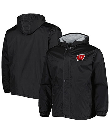Мужская черная куртка с капюшоном Wisconsin Badgers Legacy с молнией во всю длину Dunbrooke