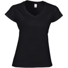 Ladies Soft Style Short Sleeve V-Neck T-Shirt Floso