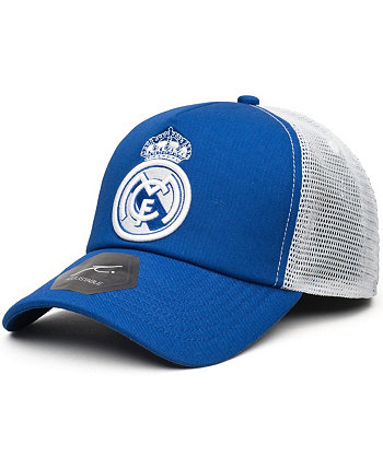 Мужская регулируемая шляпа Fi Collection Blue Real Madrid Fog Trucker Snapback Fan Ink