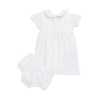 Платье-поло для маленьких девочек & amp; Комплект шароваров Ralph Lauren