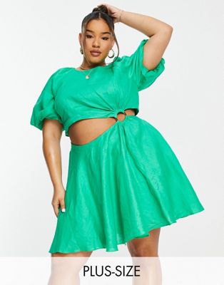 Зеленое платье мини с вырезами Ever New Curve Forever New Curve