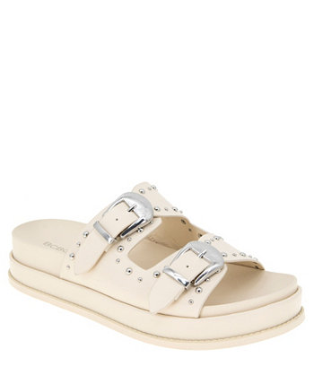 Women's Barah Chunky Footbed Double Buckle Slip-On Sandals BCBGeneration