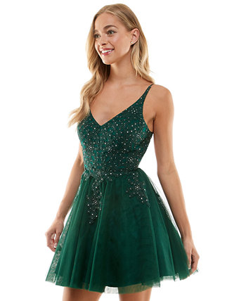 Juniors' Open-Back Embroidered Dress, Created for Macy's Say Yes to the Prom