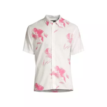 Рубашка на пуговицах с выцветшим цветочным принтом Vince