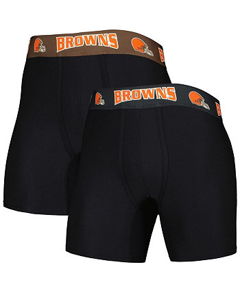 Мужские черные и коричневые трусы-боксеры Cleveland Browns, комплект из 2 шт. Concepts Sport