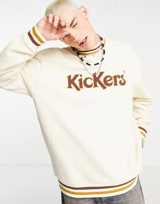 Kickers logo sweatshirt in off white Kickers