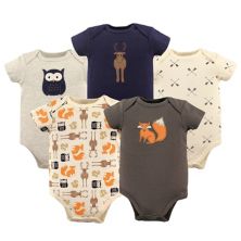Hudson Baby Infant Boy Cotton Bodysuits 5pk, Forest, 12-18 Months Hudson Baby