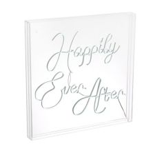 Happily Ever After Square Contemporary Glam Acrylic Box Usb Operated Led Neon Light Jonathan Y Designs