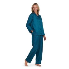 Женский атласный пижамный комплект из топа и брюк Miss Elaine Essentials с начесом сзади Miss Elaine