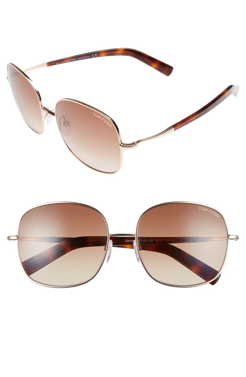 Квадратные солнцезащитные очки Georgina 57 мм с градиентными линзами Tom Ford