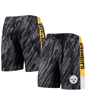Мужские шорты Pittsburgh Steelers из статической сетки черного цвета FOCO