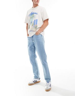 DTT rigid straight fit jeans in light blue Don't Think Twice
