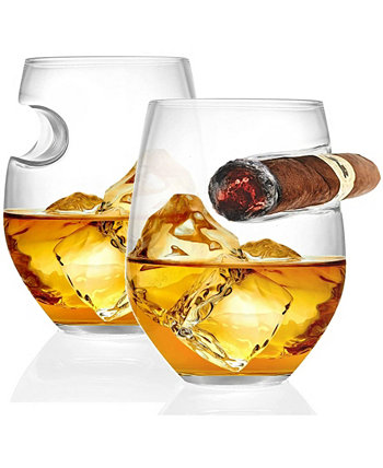 Стакан для виски с подставкой для сигары, набор из 2 шт. Bezrat