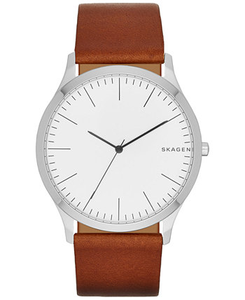 Мужские светло-коричневые часы с кожаным ремешком 41мм SKW6331 Skagen