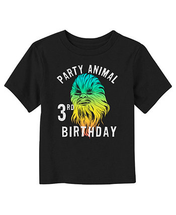 Toddler's Star Wars Chewbacca Party Animal 3rd Birthday  Toddler T-Shirt Disney Lucasfilm