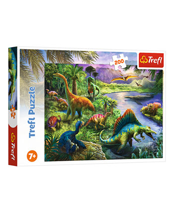 Red 200 Piece Kids Puzzle- Predatory Dinosaurs Trefl