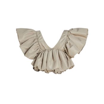 Nia Cropped Flutter-Sleeve Top Kika Vargas