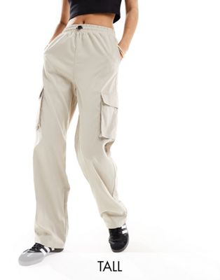 ONLY Tall wide leg cargo pants in beige  ONLY