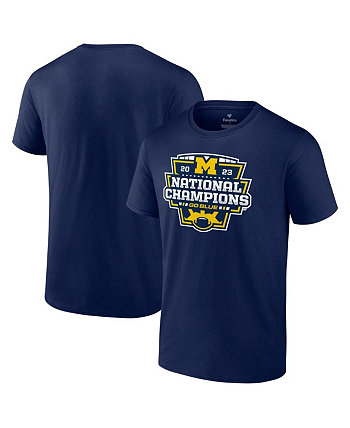 Мужская темно-синяя футболка с официальным логотипом Michigan Wolverines College Football Playoff 2023 National Champions Big and Tall Fanatics