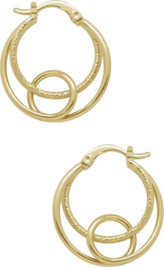 Золотые серьги-кольца с иллюзией Ettika