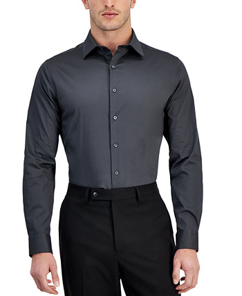 Мужская однотонная классическая рубашка приталенного кроя с регулятором температуры, созданная для Macy's Alfani