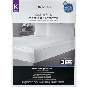 Mainstays Cooling Fitted Mattress Protector, King Mainstays