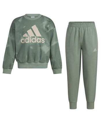 Пуловер и джоггеры с длинными рукавами и принтом для маленьких мальчиков, комплект из 2 предметов Adidas
