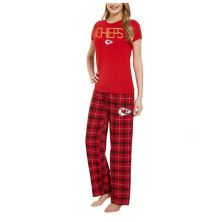 Women's Concepts Sport Red/Black Kansas City Chiefs Arctic T-Shirt & Flannel Pants Sleep Set Unbranded