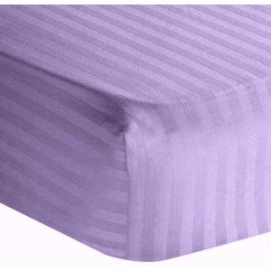 2 Piece Hospital Bed Fitted Sheet Twin Sheets for Hospital Bed - Pack of 2 Fitted Sheets- Egyptian Cotton 400 TC - Hospital Bed Sheets (Lilac Stripe, Twin 39" x 75"x 4") KLOTHY