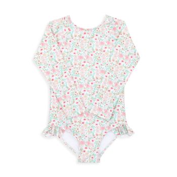 Baby Girl's, Little Girl's &amp; Girl's Floral Long-Sleeve Rashguard One-Piece Swimsuit Minnow Swim