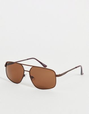 Солнцезащитные очки-авиаторы Madein с коричневыми линзами Madein.
