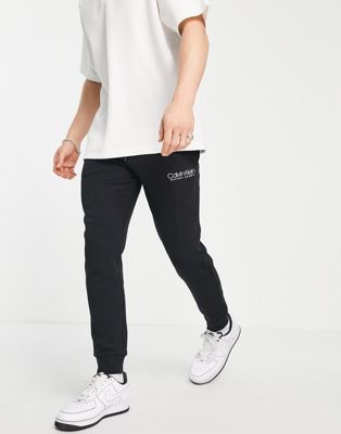 Черные спортивные штаны с манжетами и логотипом Calvin Klein Calvin Klein