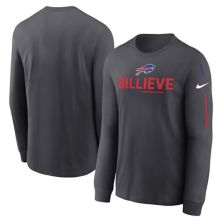Men's Nike Anthracite Buffalo Bills Team Slogan Long Sleeve T-Shirt Nike