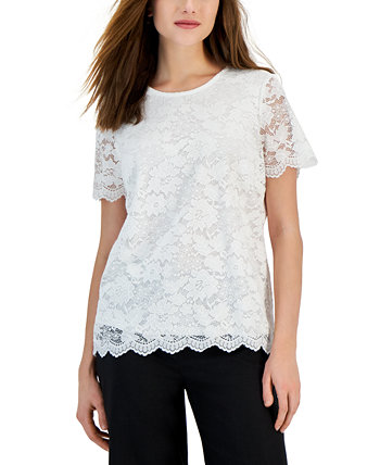 Women's Lace Short-Sleeve Top Tahari by ASL