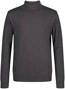 Calvin Klein Boys' Pullover Turtleneck Sweater, Logo Detailing, Ribbed Neckline & Cuffs Calvin Klein