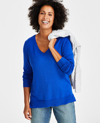 Женский свитер с длинными рукавами и V-образным вырезом, созданный для Macy's Style & Co