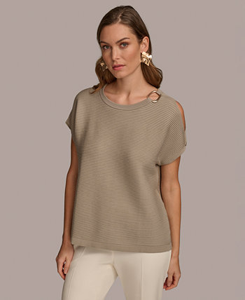 Women's Dolman-Sleeve Shoulder-Cutout Sweater Donna Karan New York