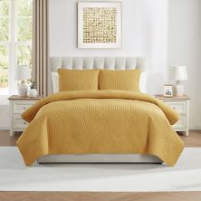 VCNY Home Sands 3 pc Curved Pinsonic Textured Quilt Set VCNY HOME