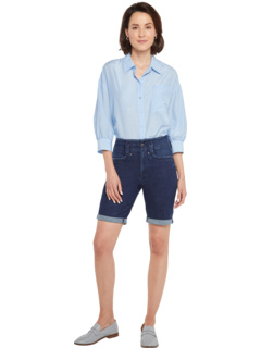 Миниатюрные шорты Ella с высокой посадкой и переплетом из ткани Genesis NYDJ Petite