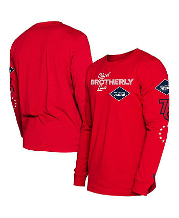 Мужская красная футболка с длинным рукавом Philadelphia 76ers 2023/24 City Edition New Era