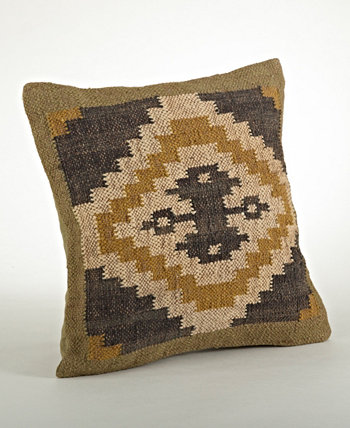 Декоративная подушка Kilim с геометрическим рисунком, 20 x 20 дюймов Saro