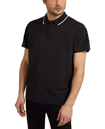 Мужская рубашка поло с ленточным воротником и логотипом GUESS