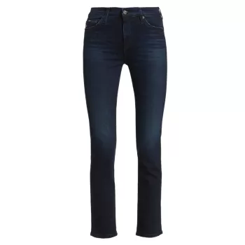 Mari High-Rise Stretch Straight Jeans AG Jeans