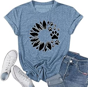 Women Sunflower Dog Paws Graphic Tank Top Sleeveless Summer Funny Workout Tops Cute Casual Vacation Shirt Top Bealatt