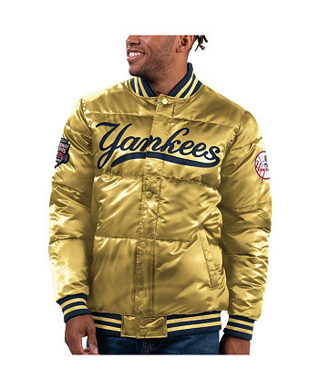 Мужская золотистая куртка-бомбер на кнопках New York Yankees 2023 Subway Series Bronx Starter
