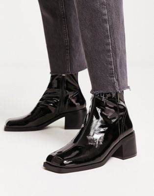 Лакированные черные ботинки-носки на каблуке Schuh Blake Schuh